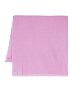 Шарф с бахромой и жаккардовым логотипом, розовый Isabel marant