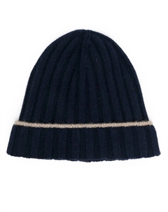 Кашемировая шапка бини в рубчик, синий Brunello cucinelli