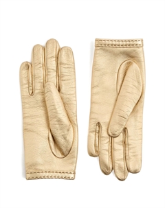 Перчатки из металлизированной кожи с открытыми пальцами, золотой Valentino garavani