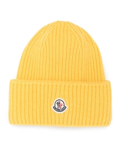 Шапка бини с нашивкой-логотипом, желтый Moncler