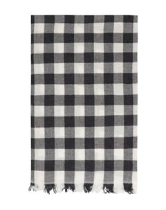 Клетчатый шарф с бахромой, черный Rick owens