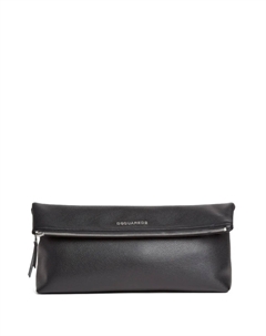 Клатч из зернистой кожи, черный Dsquared2