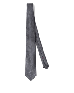 Жаккардовый галстук с узором пейсли, серый Brunello cucinelli