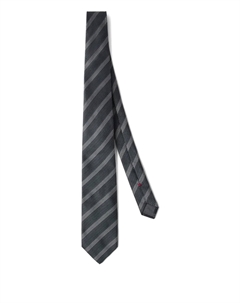 Шелковый галстук в полоску, серый Brunello cucinelli