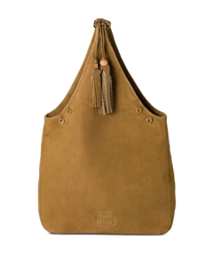 Сумка-тоут с кисточками, зеленый Miu miu