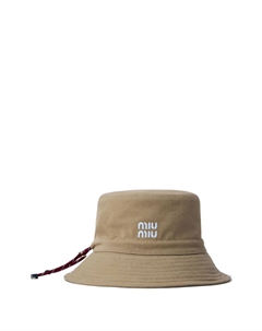 Панама с вышитым логотипом, нейтральный Miu miu
