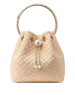 Сумка-ведро Bon Bon с переплетенной структурой, нейтральный Jimmy choo