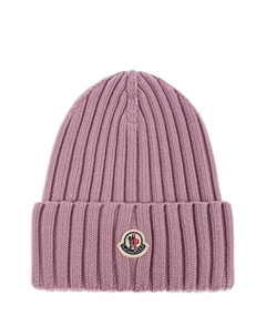 Шапка-бини в рубчик, розовый Moncler