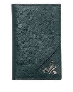 Фактурный картхолдер, зеленый Prada