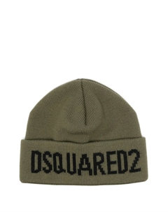 Шерстяная шапка-бини, зеленый Dsquared2
