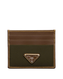 Кожаный картхолдер, зеленый Prada