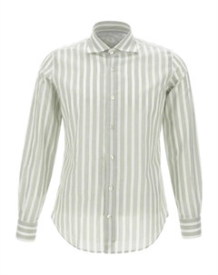 Полосатая рубашка на пуговицах, зеленый Eleventy