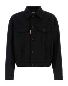 Куртка-рубашка из смеси натуральной шерсти, черный Dsquared2