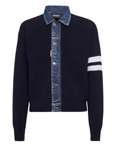 Джемпер со вставками, синий Dsquared2