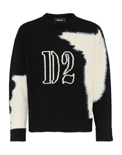 Джемпер вязки интарсия, черный Dsquared2