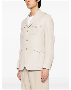 Блейзер с карманом-клапаном на пуговицах, нейтральный Eleventy