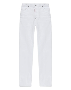 Хлопковые брюки с лейблом, белый Dsquared2