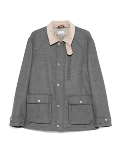 Пиджак с контрастным воротником, серый Brunello cucinelli