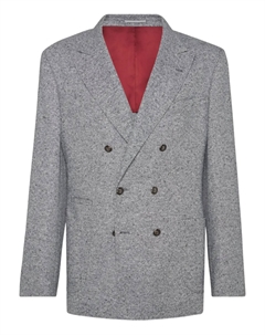 Блейзер Sharkskin, серый Brunello cucinelli