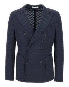 Пиджак с узорчатым жаккардом, синий Paolo pecora
