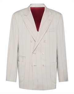 Твиловый пиджак из смесового шелка, нейтральный Brunello cucinelli