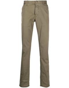 Узкие брюки чинос, зеленый Incotex