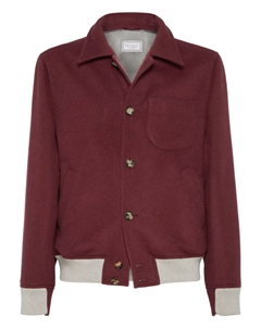 Пиджак из смесовой шерсти на пуговицах, красный Brunello cucinelli