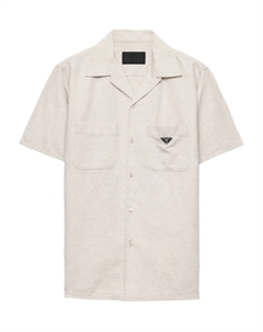 Рубашка с логотипом, нейтральный Prada