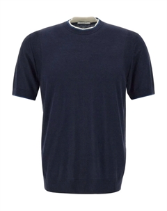 Футболка из смесового шелка, синий Paolo pecora