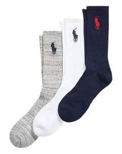 Комплект из трех пар носков с вышитым логотипом, синий Polo ralph lauren
