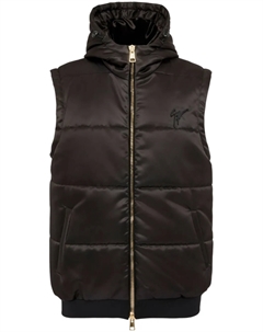 Дутый жилет с вышитым логотипом, черный Giuseppe zanotti