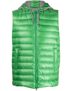 Дутый жилет с капюшоном, зеленый Herno