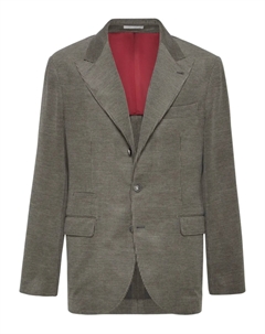 Полосатый блейзер, коричневый Brunello cucinelli