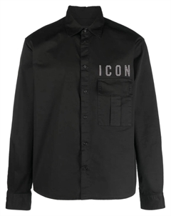 Рубашка с длинными рукавами и надписью, черный Dsquared2