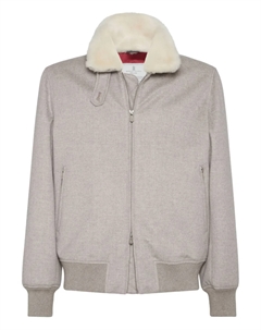 Кашемировая куртка-бомбер, серый Brunello cucinelli