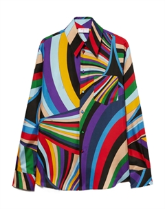 Шелковая рубашка с принтом «Iride» от, красный Pucci