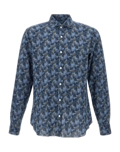 Рубашка с цветочным принтом, синий Barba