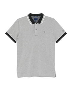 Рубашка поло с вышитым логотипом, серый Gant