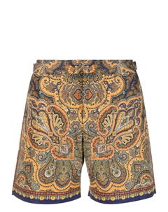 Плавки-шорты Bulldog Mystique с принтом пейсли, синий Orlebar brown