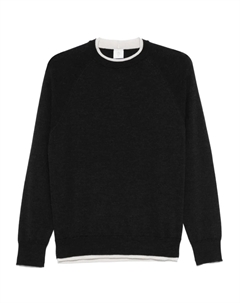 Свитер с контрастной отделкой, серый Eleventy