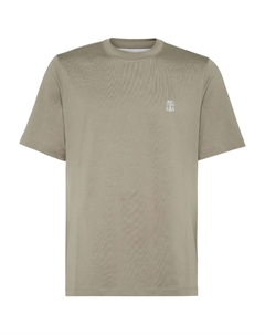 Футболка с логотипом, зеленый Brunello cucinelli