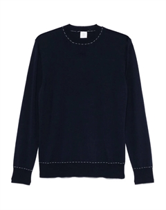 Свитер с декоративной строчкой, синий Eleventy