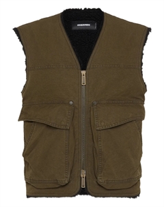 Жилет с вышитым логотипом, коричневый Dsquared2