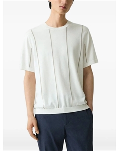 Полосатый хлопковый свитер, белый Theory