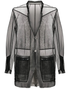 Прозрачная рубашка на пуговицах, черный Rick owens