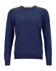 Свитер с длинными рукавами и круглым вырезом, синий Barba
