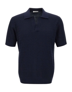 Креповая рубашка поло, синий Paolo pecora