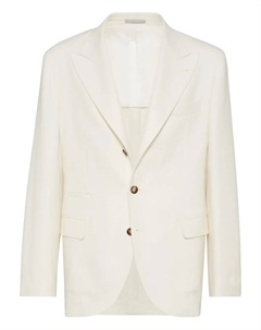 Блейзер из шерсти и кашемира, белый Brunello cucinelli