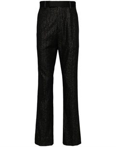 Брюки из смесовой шерсти в тонкую полоску, черный Amiri