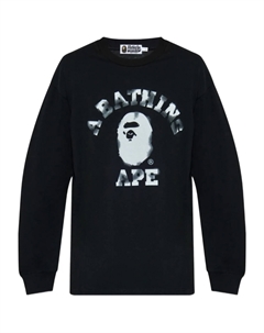 Топ с длинными рукавами с логотипом, черный A bathing ape®